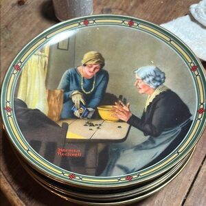 Norman Rockwell Plate with Lady in White and Greennor